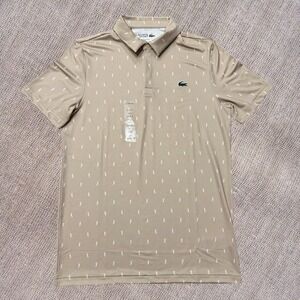 Lacoste Sport Men's Beige Regular Fit UV Protect Short Sleeve Polo Shirt